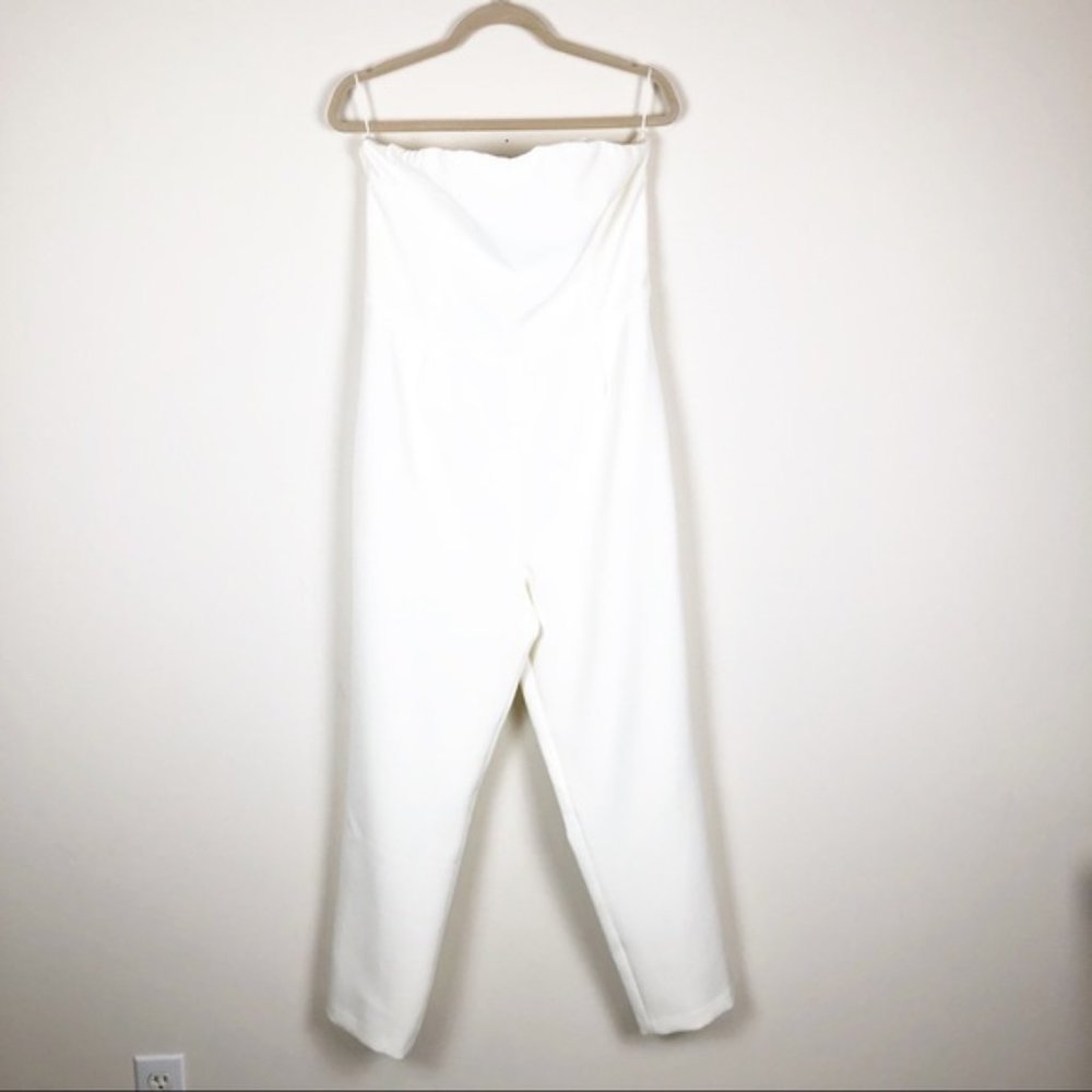 Express White Strapless Tube One-Piece Jumpsuit - Picture 2 of 8